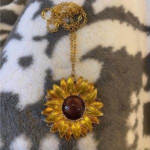 sunflower gold necklace